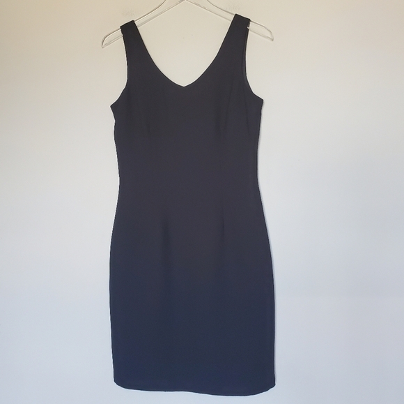 Vtg 70s Joseph Ribkoff Couture Little Black Dress LBD V-Neck Sleeveless USA 8 - Picture 3 of 12